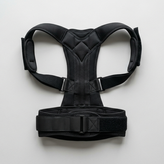 Black posture corrector on a white background